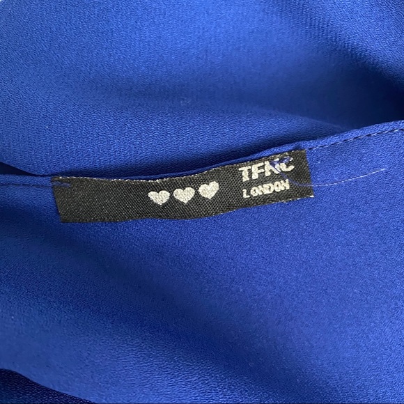 ASOS TFNC London cobalt blue draped back blouse! - Picture 3 of 3